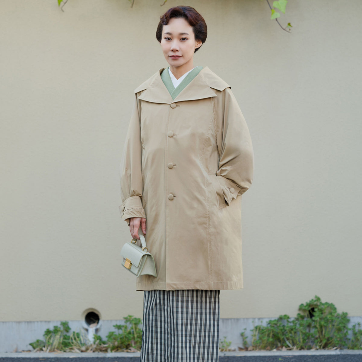 multi coat - olive beige