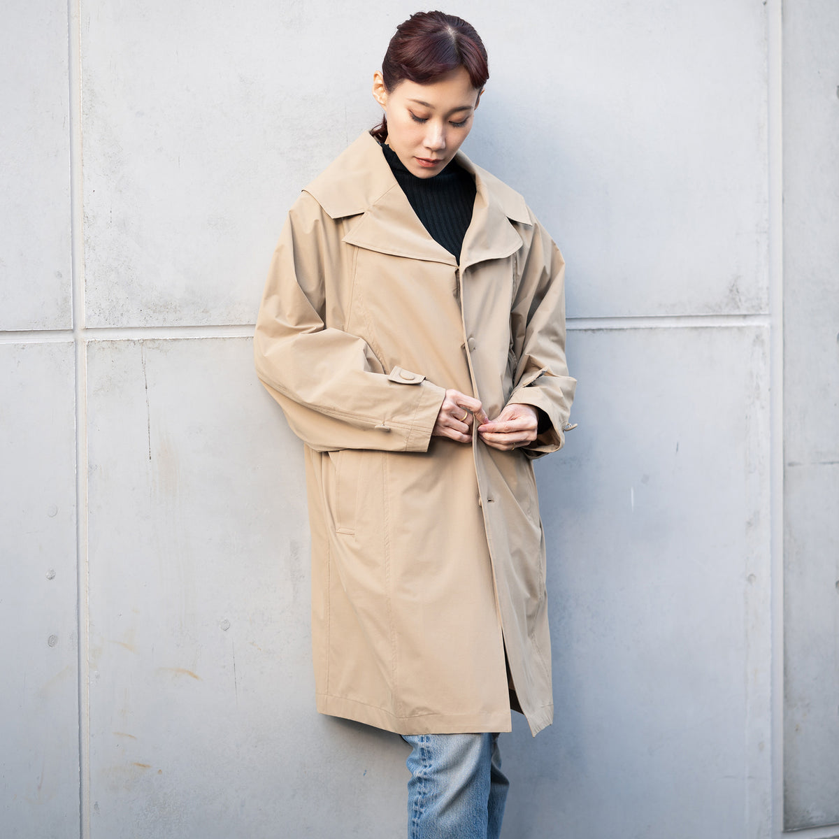 multi coat - olive beige