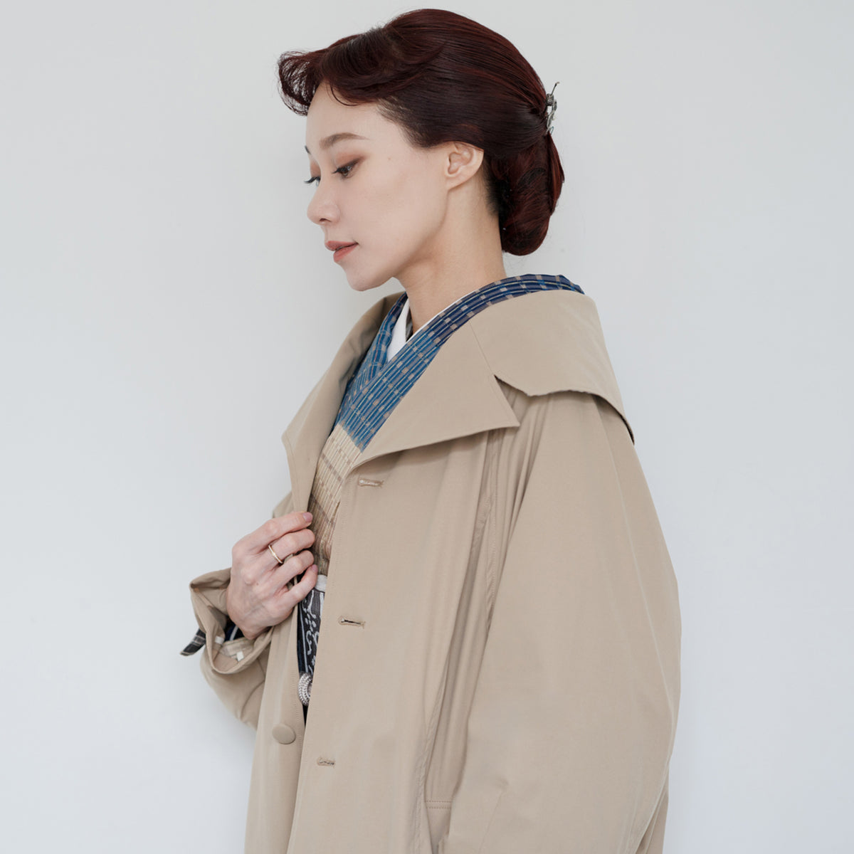 multi coat - olive beige