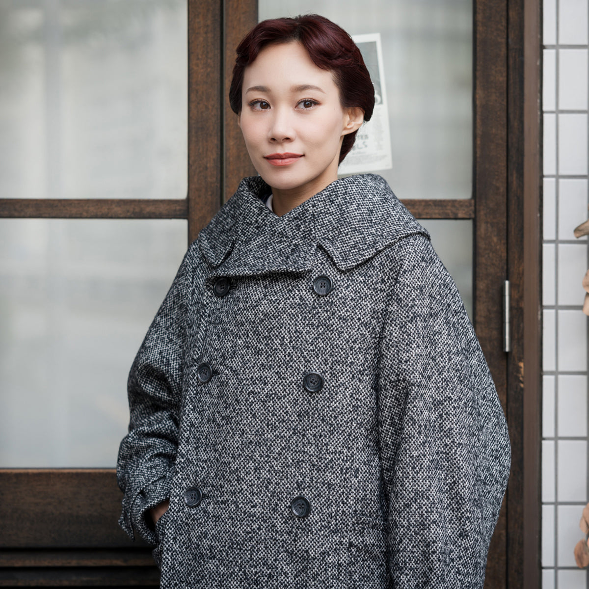 duo coat ー dark gray